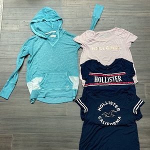 Hollister lot of tops shirts and hoodie size medium / large